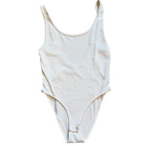 Urban Outfitters Scoop Neck Low back Bodysuit in Ivory